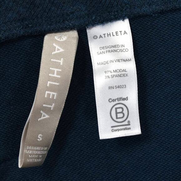 ATHLETA NIRVANA TWO WAY WRAP OPEN CARDIGAN TOP YOGA 416969 DARK VISTA TEAL SMALL - Picture 5 of 8